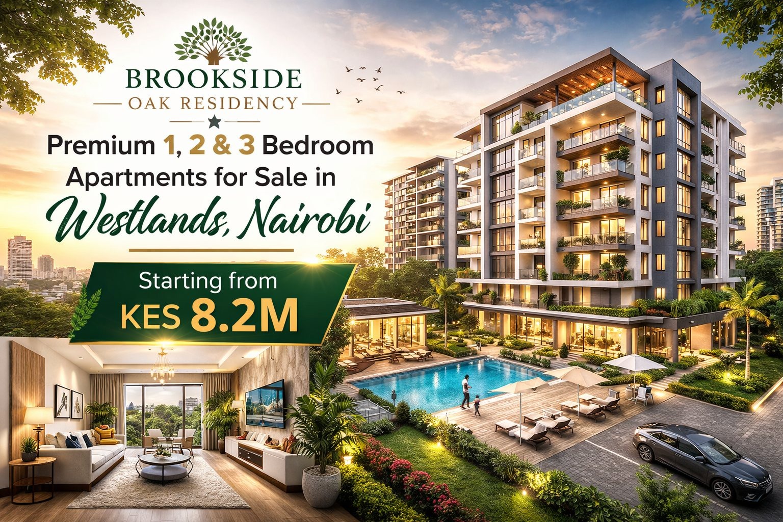 Brookside Oak Residency: New Apartments for Sale in Westlands,Nairobi