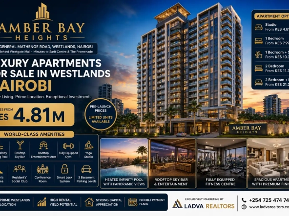 Amber Bay Heights Apartments for Sale in Westlands, Nairobi Luxury Apartments from KES 4.81 Million Along General Mathenge Road