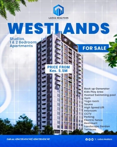 Auris Residence Westlands Apartments for Sale: Modern Studios, 1 & 2 Bedroom Apartments from KES 5.5 Million